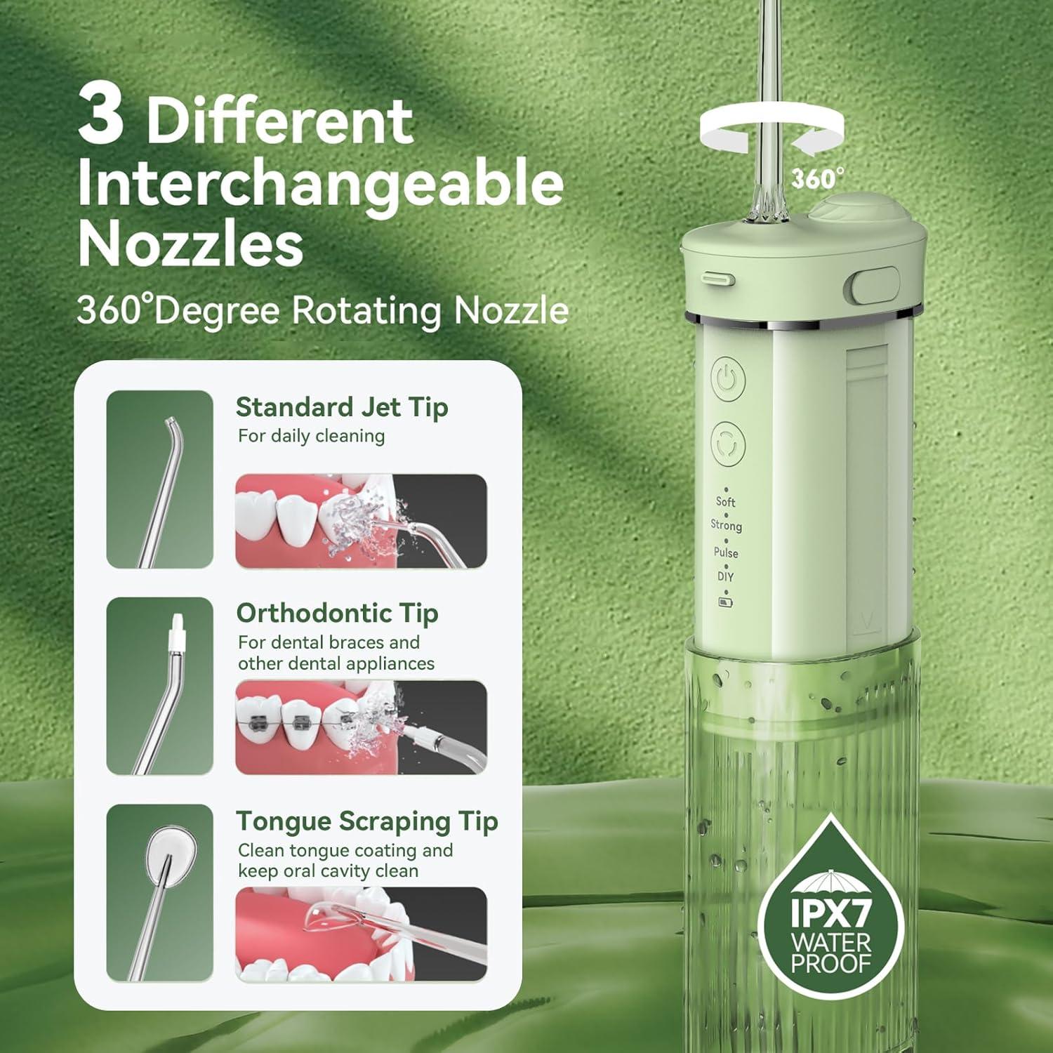 Irrigador Oral Portátil JTF F200-UV con Batería y 4 Modos