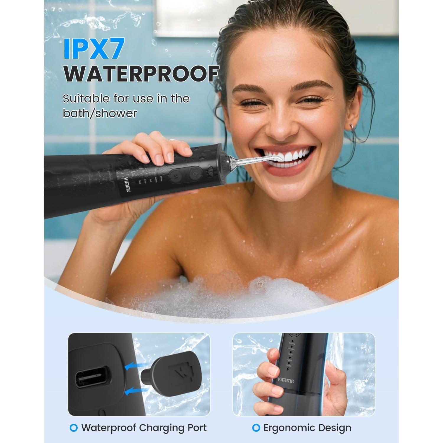 Irrigador Oral Inalámbrico VIMMK 300ML 9 Boquillas 5 Modos