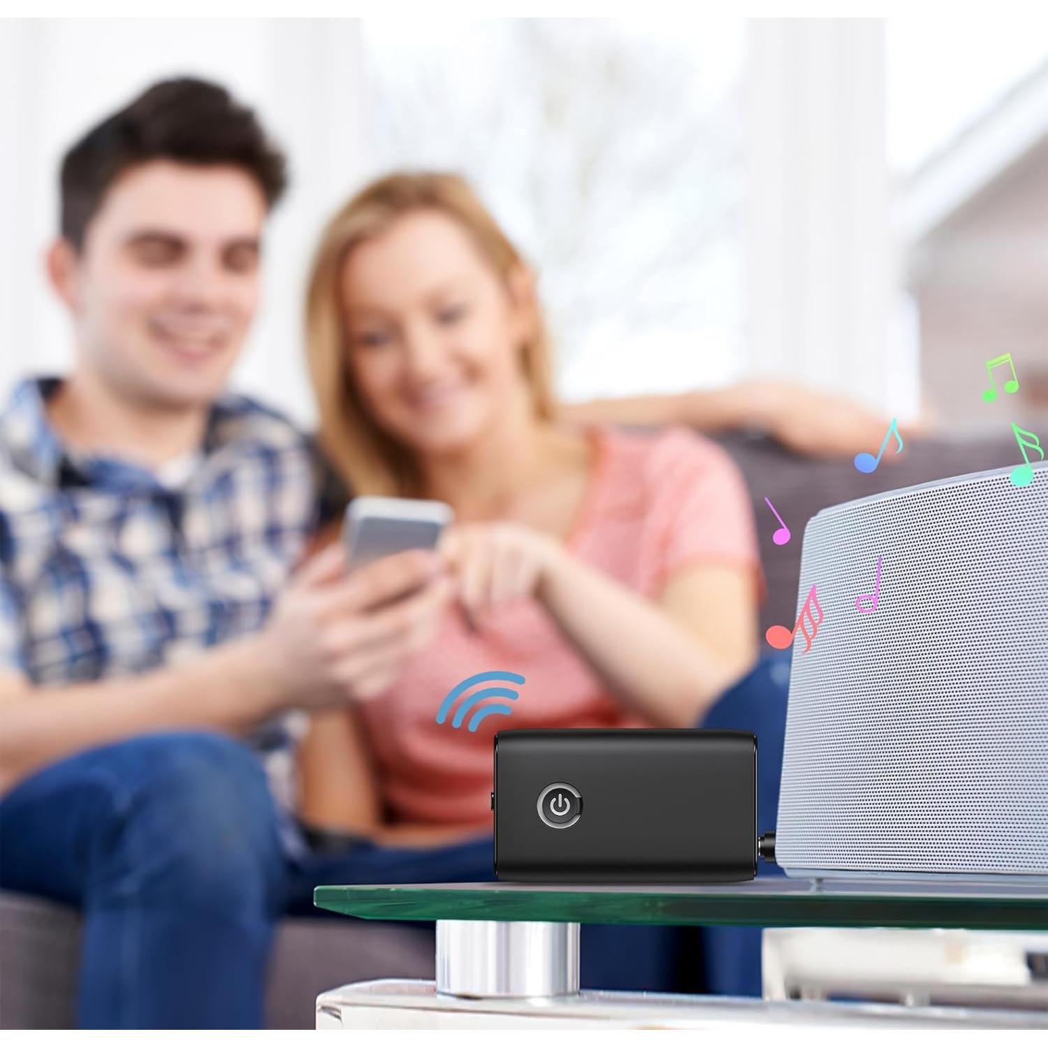 Adaptador Aux Bluetooth 5.3 Ankilo Inalámbrico 2-en-1 Negro