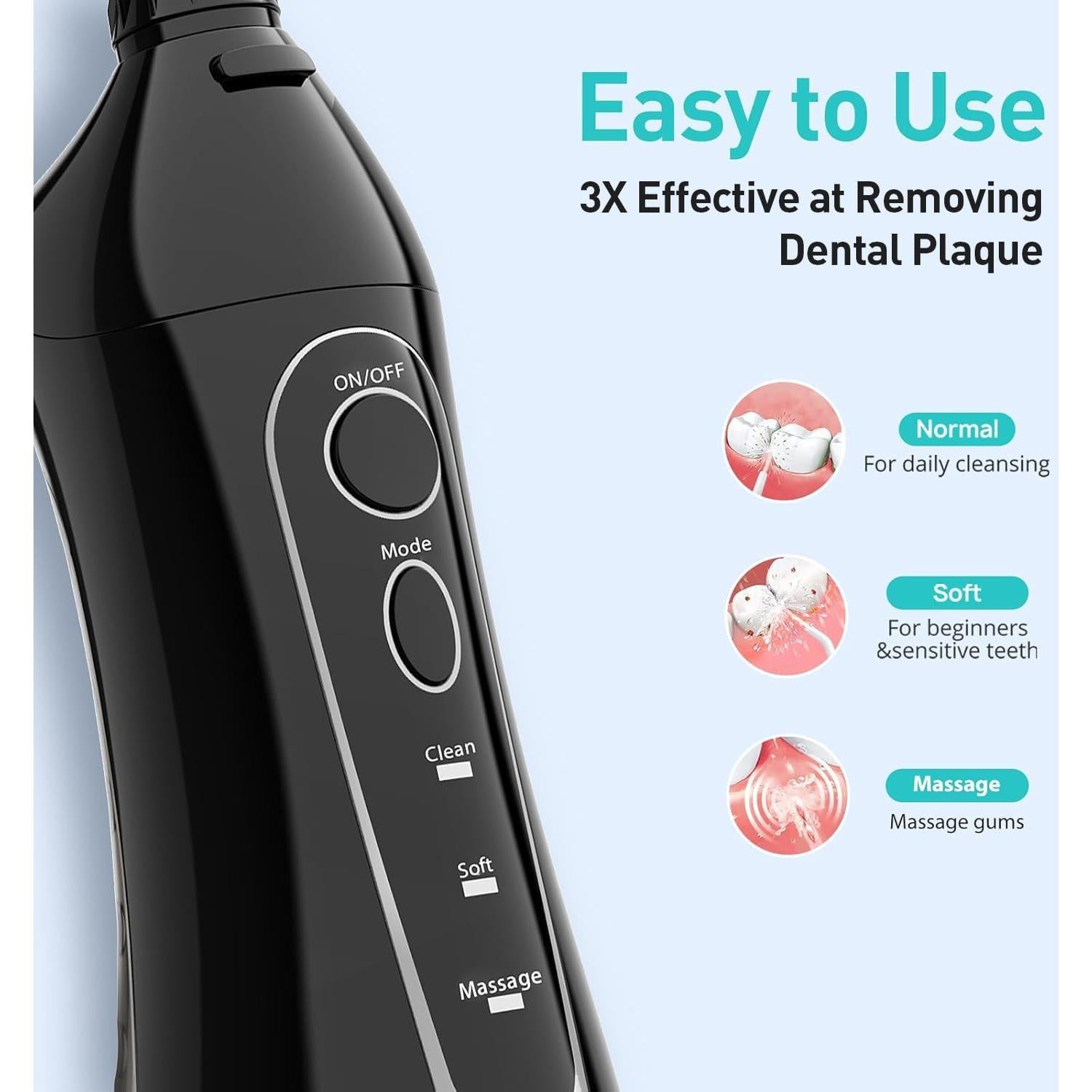 Irrigador Dental Portátil COSLUS C20 300ml IPX7 para Viajes