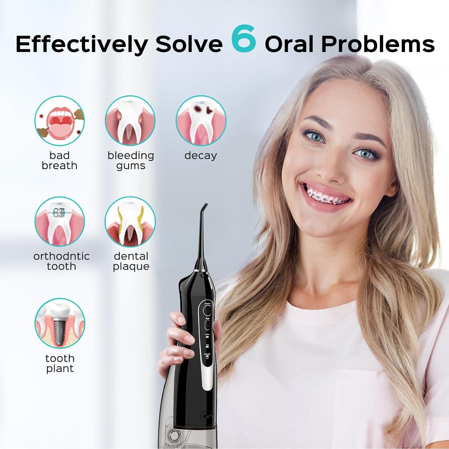 Irrigador Dental Portátil COSLUS C20 300ml IPX7 para Viajes