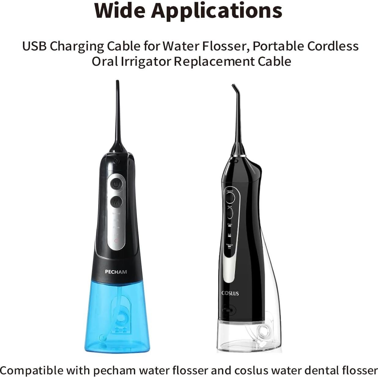 Cable de Carga USB para Irrigador Oral Tonton 1 Paquete Blanco