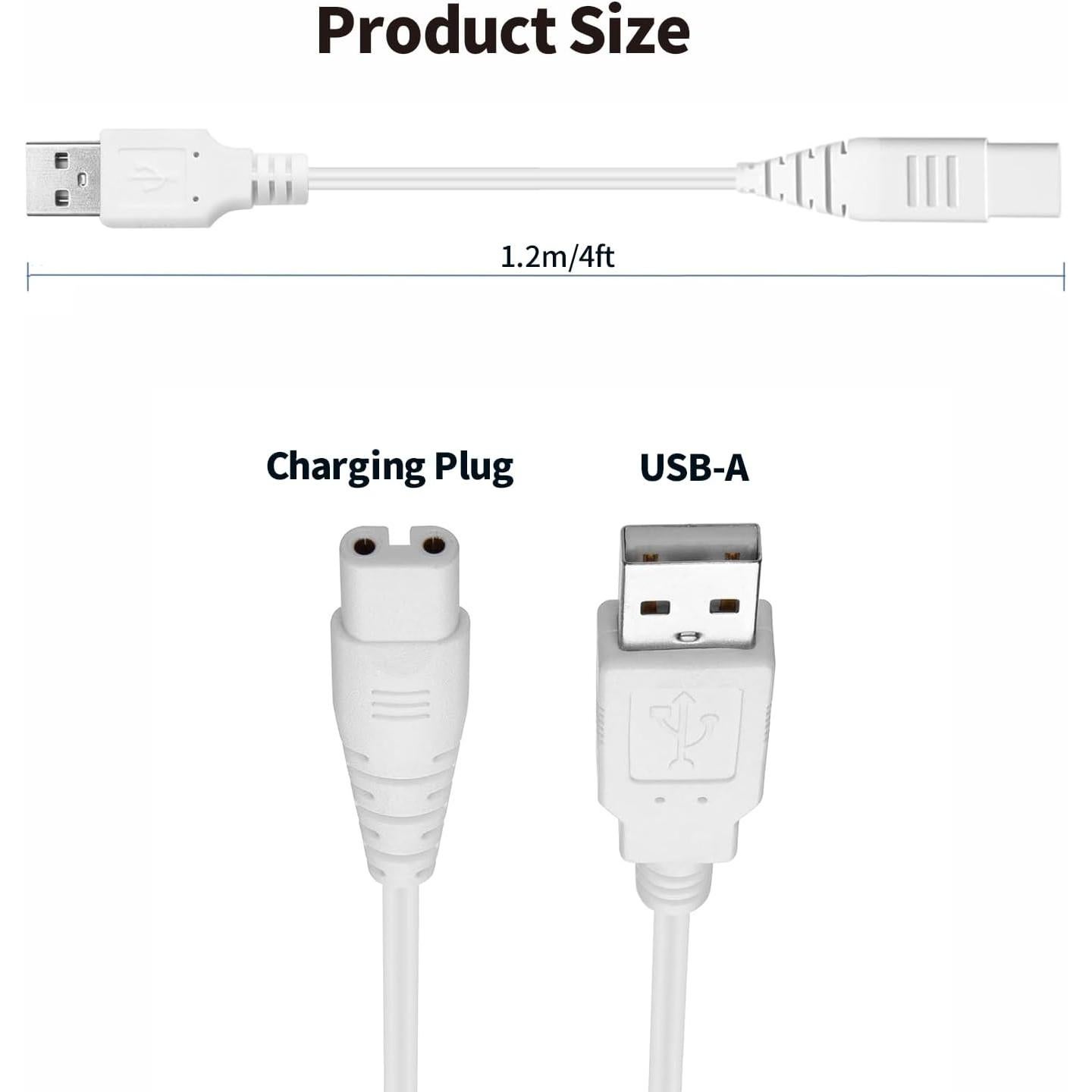 Cable de Carga USB para Irrigador Oral Tonton 1 Paquete Blanco
