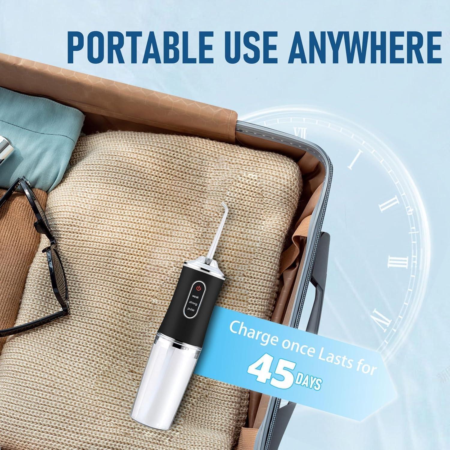 Irrigador Dental Inalámbrico LSLCQW Negro 3 Modos 4 Boquillas IPX7