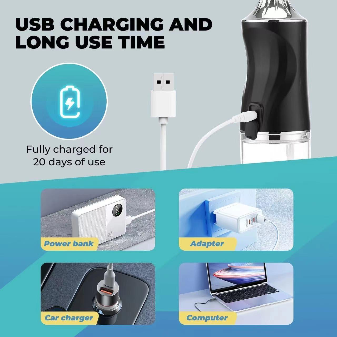 Irrigador Dental Inalámbrico LSLCQW Negro 3 Modos 4 Boquillas IPX7