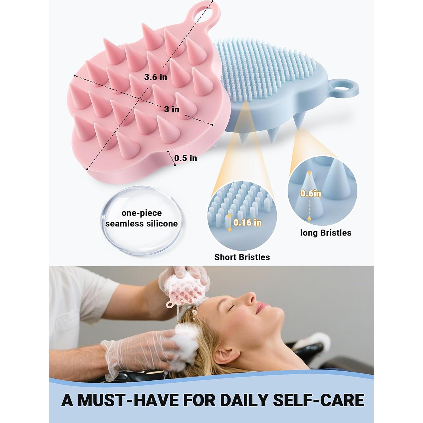 Masajeador de Cuero Cabelludo 2 en 1 HOIGRBOM - Silicona