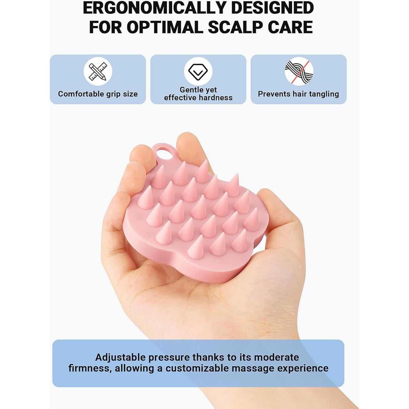 Masajeador de Cuero Cabelludo 2 en 1 HOIGRBOM - Silicona