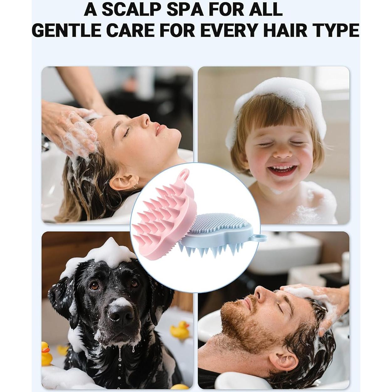 Masajeador de Cuero Cabelludo 2 en 1 HOIGRBOM - Silicona