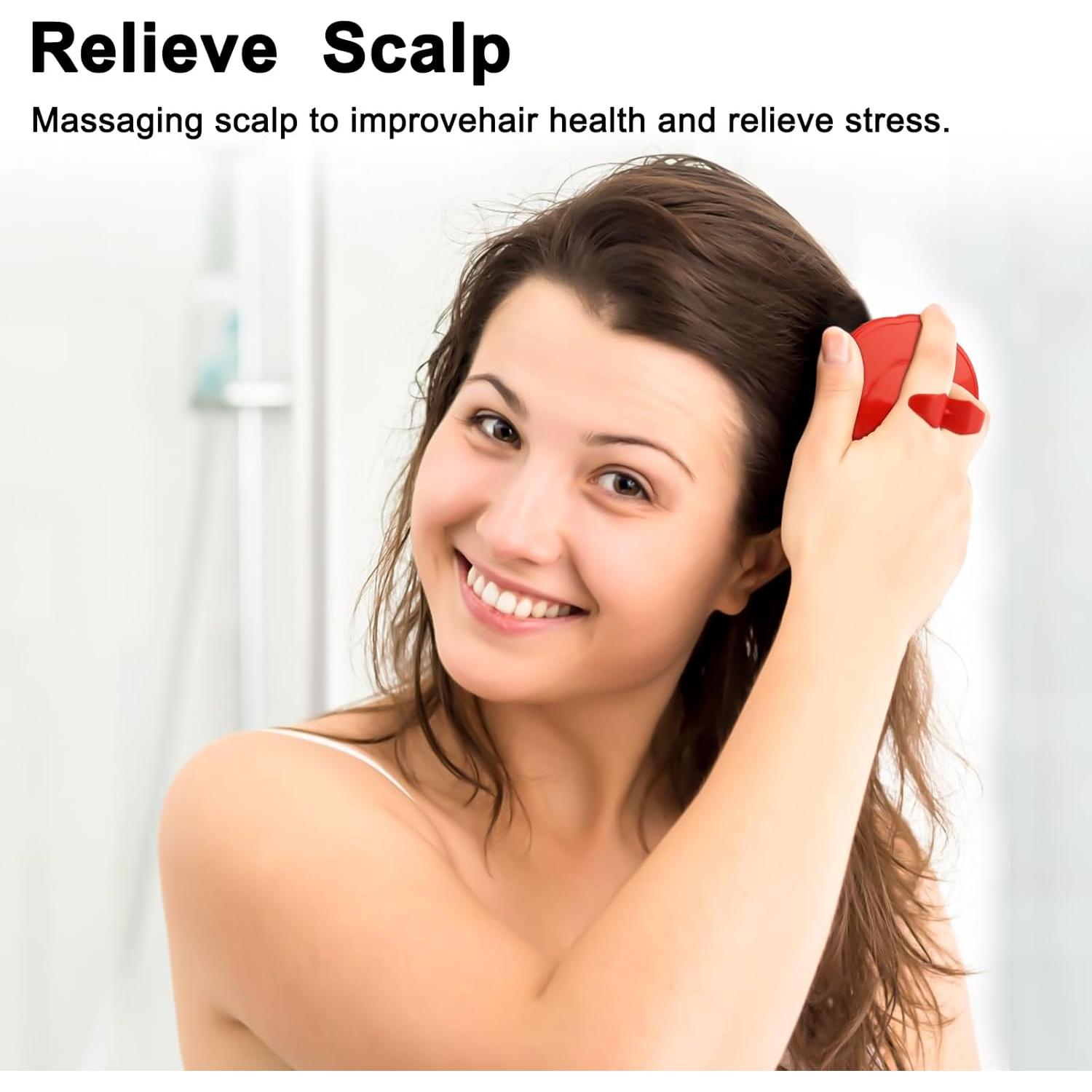 NICEMOVIC Set de 4 Cepillos Exfoliantes para Cuero Cabelludo