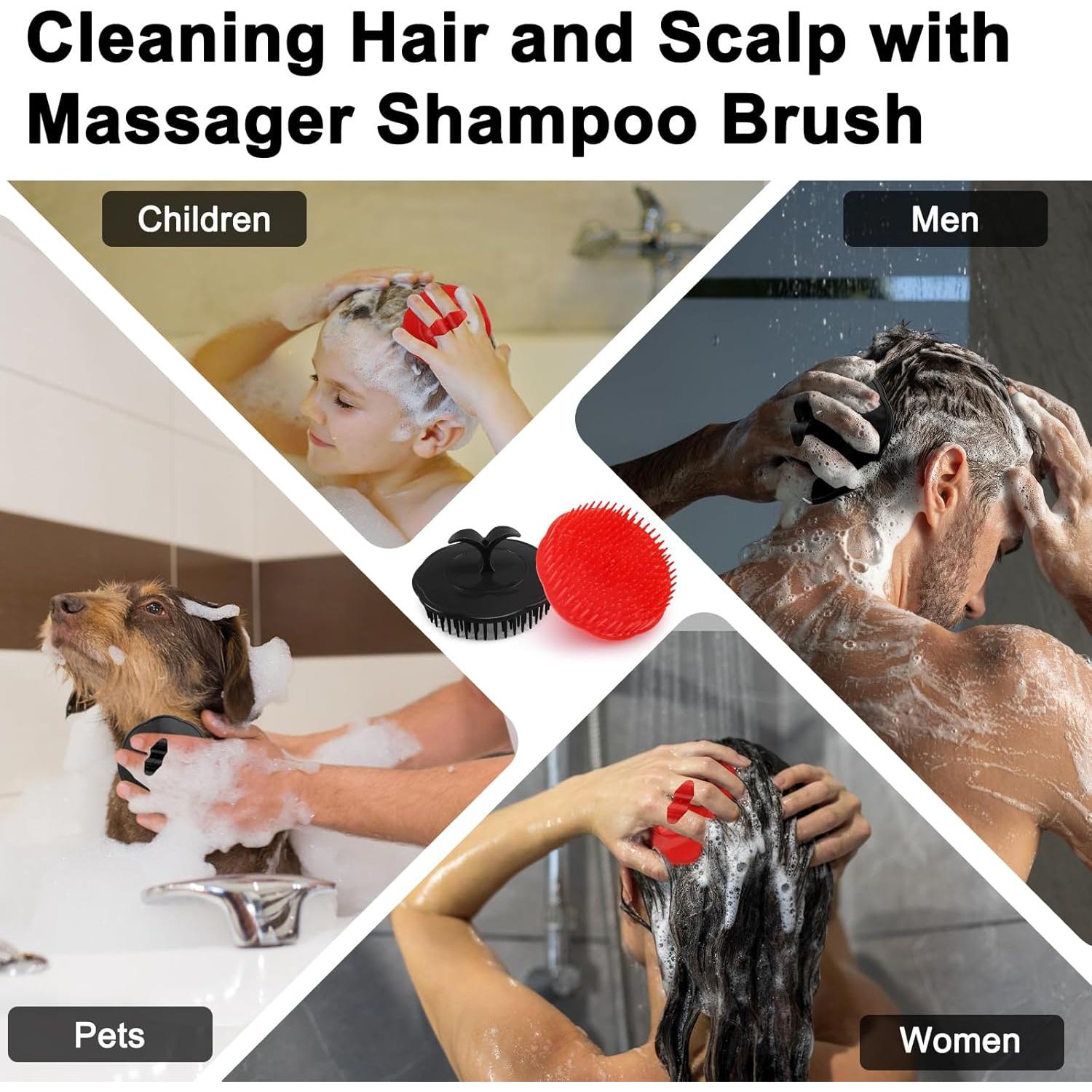 NICEMOVIC Set de 4 Cepillos Exfoliantes para Cuero Cabelludo