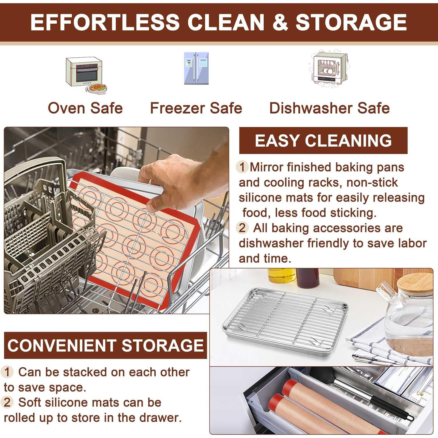 Kit de Horneado TeamFar: 2 Bandejas, 2 Rejillas y 2 Alfombrillas