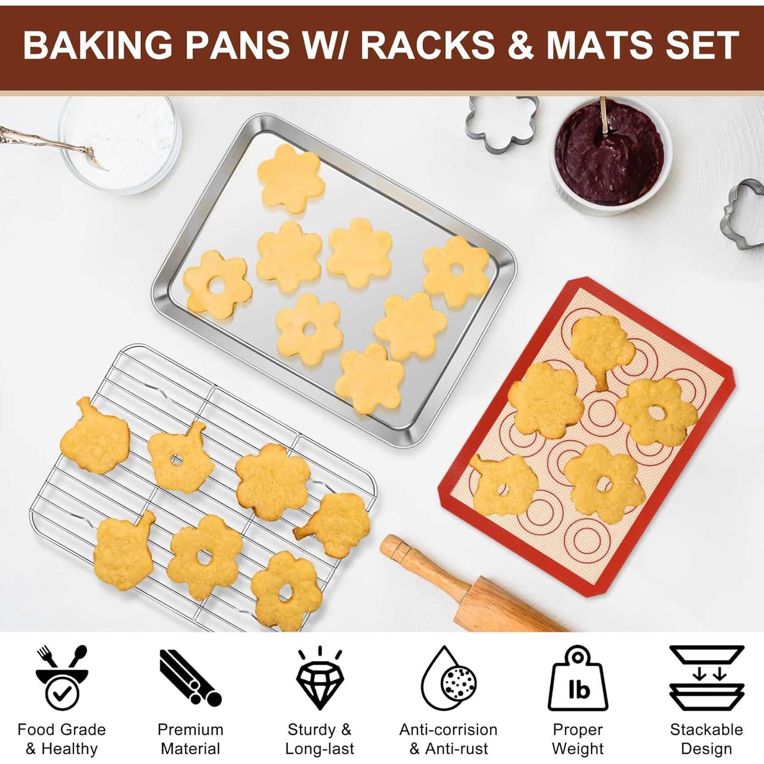 Kit de Horneado TeamFar: 2 Bandejas, 2 Rejillas y 2 Alfombrillas