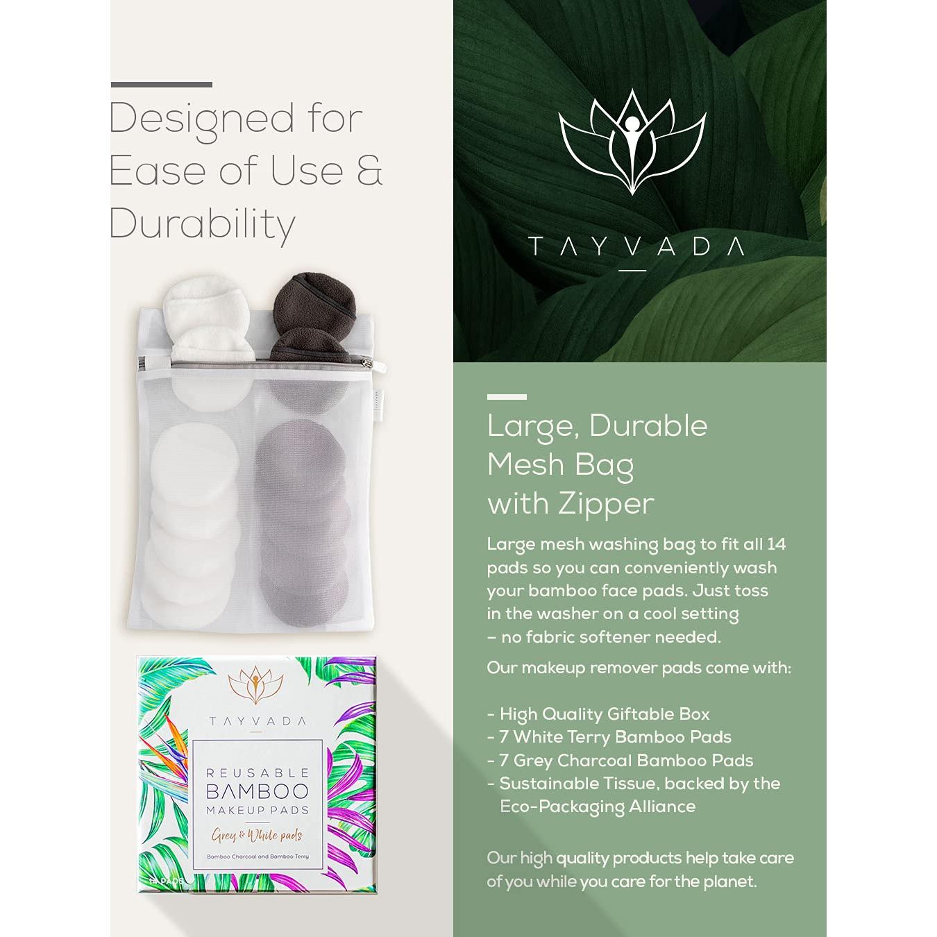 Discos Desmaquillantes Reutilizables Tayvada 14 Unidades Bambú