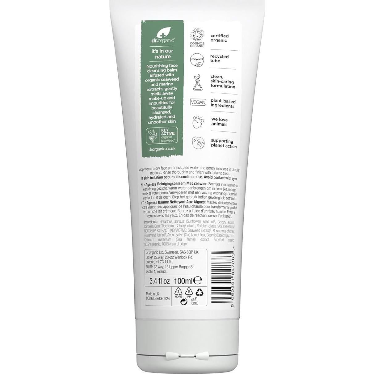 Bálsamo Limpiador Orgánico Dr. Organic 100 ml - Hidratante y Suave