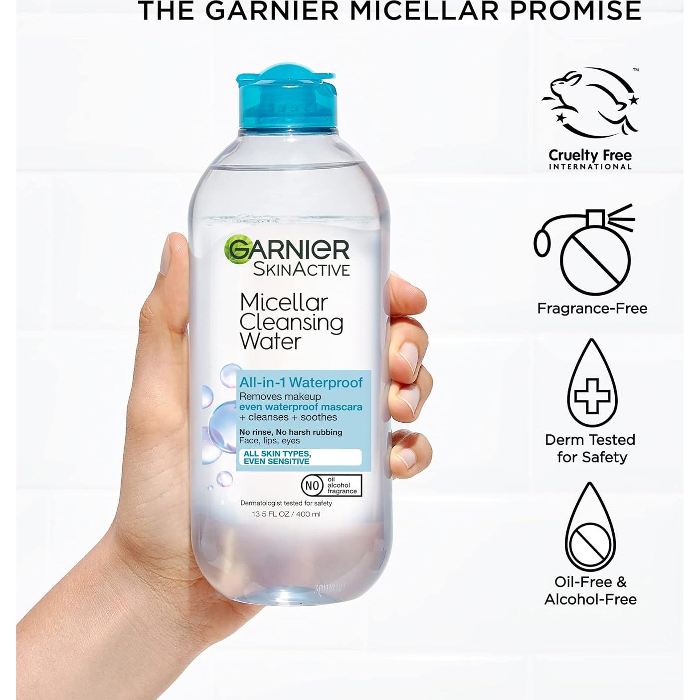 Agua Micelar Garnier 400ml Limpiador Facial Vegano Piel Sensible