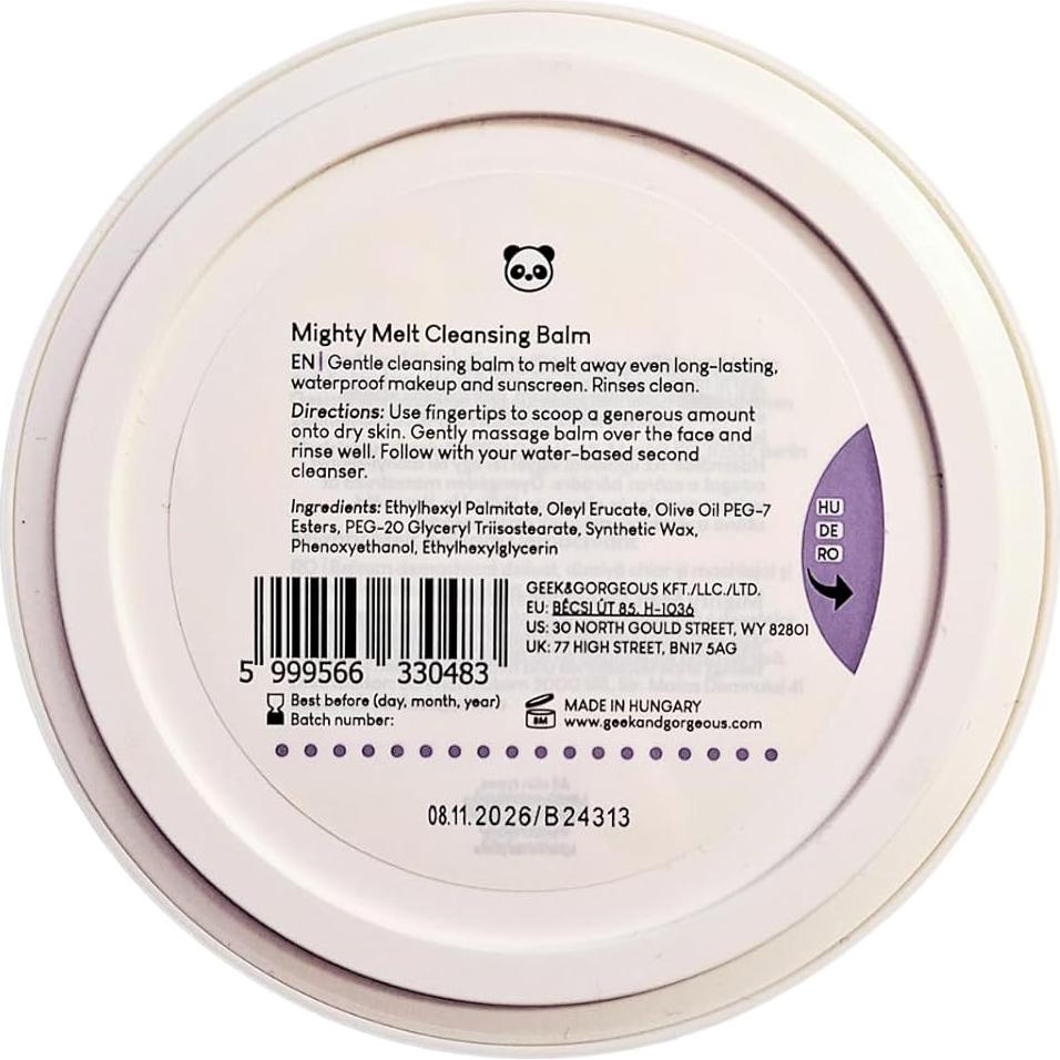 Bálsamo Limpiador Geek & Gorgeous Mighty Melt 93.6 g - Suave para Piel