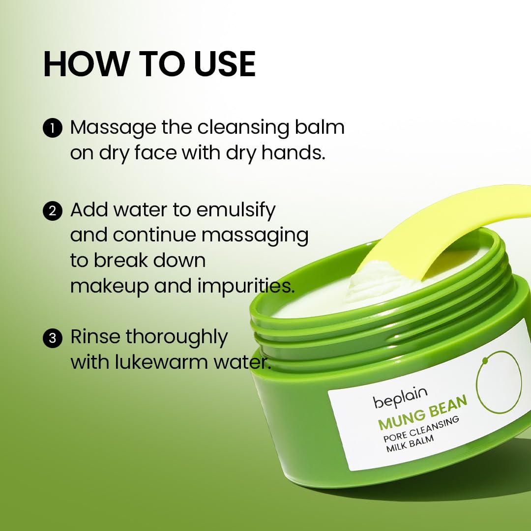 Bálsamo Limpiador Facial Beplain Mung Bean 100ml Sin Fragancia