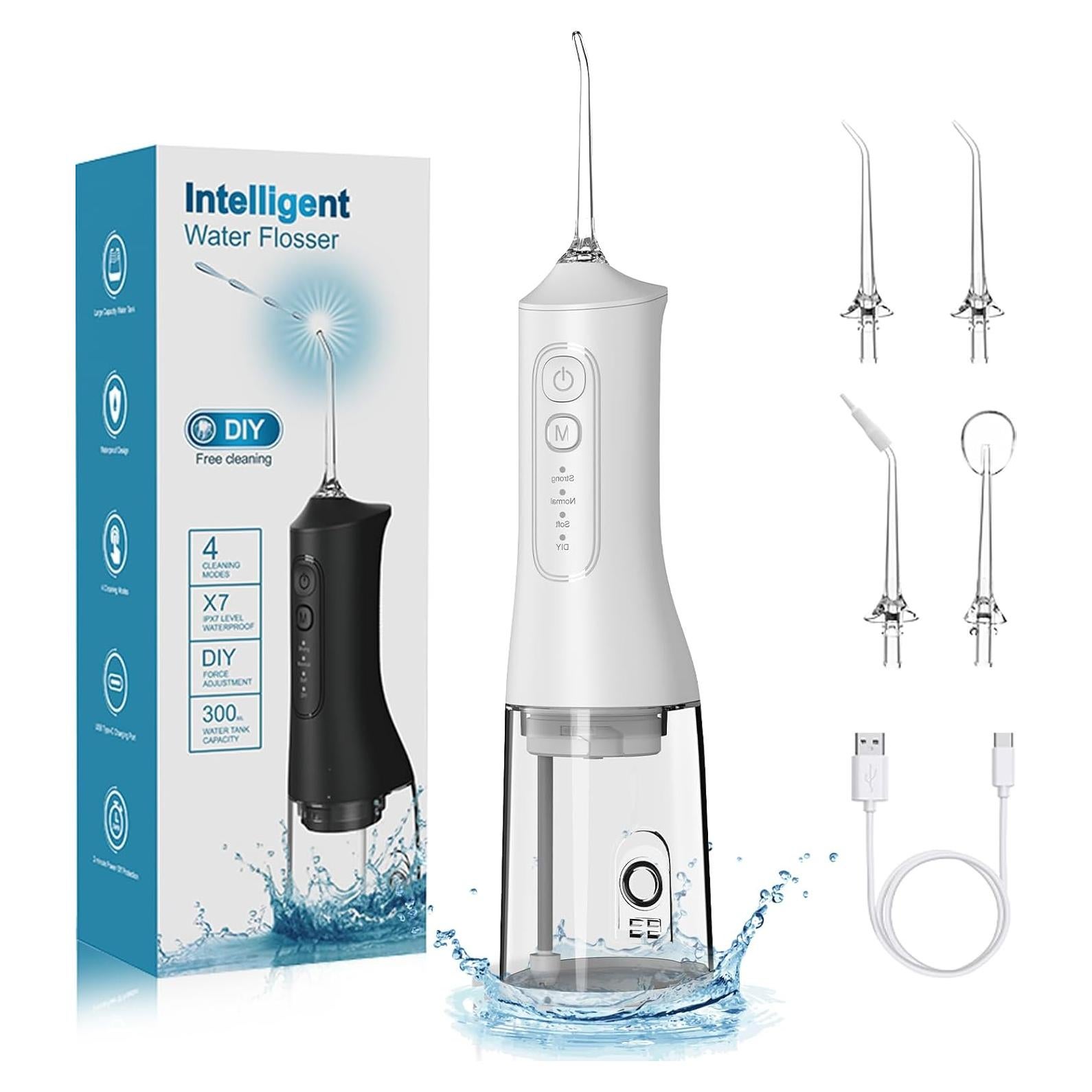 Irrigador Oral Inalámbrico HOOKKI 300ML 4 Modos IPX7 Blanco