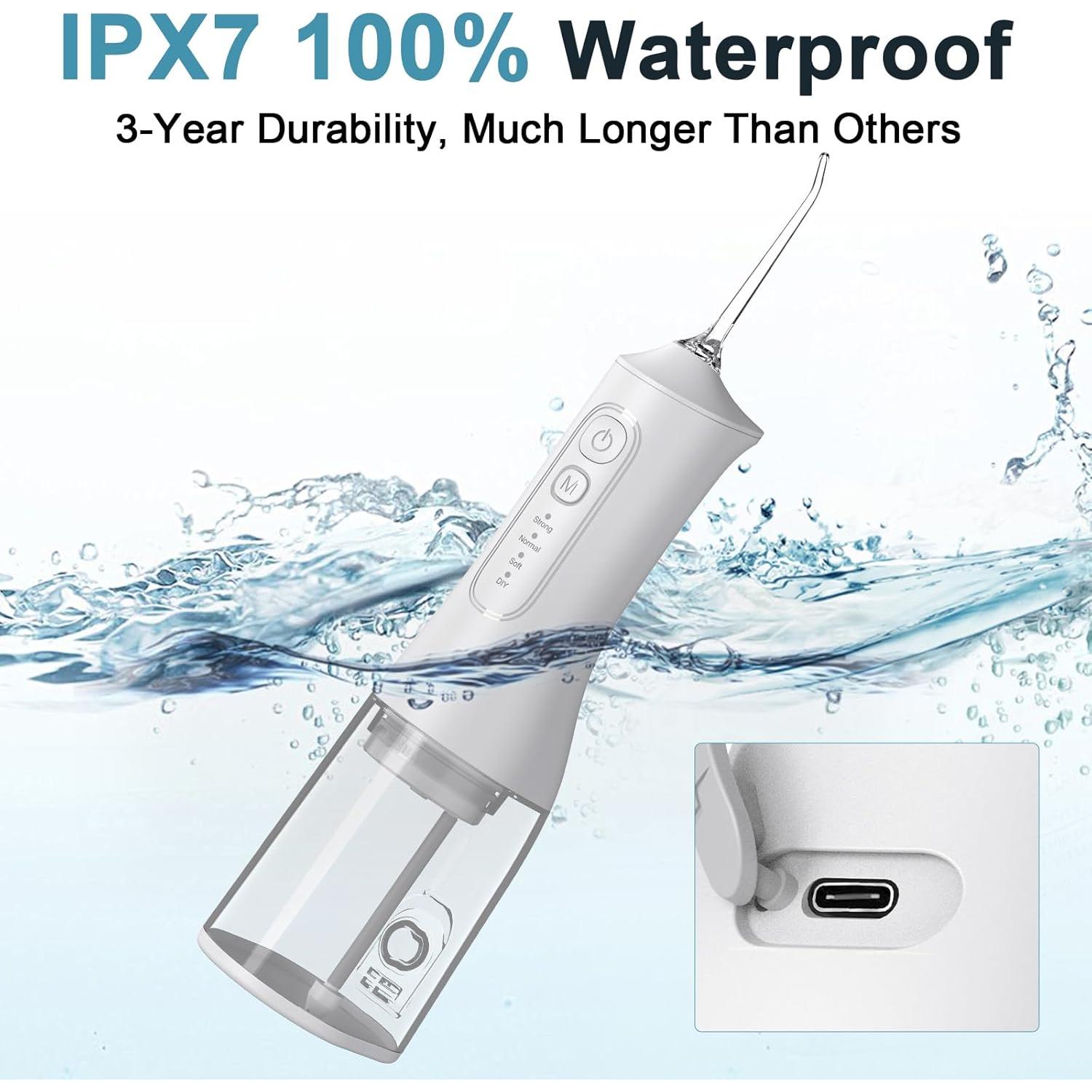 Irrigador Oral Inalámbrico HOOKKI 300ML 4 Modos IPX7 Blanco