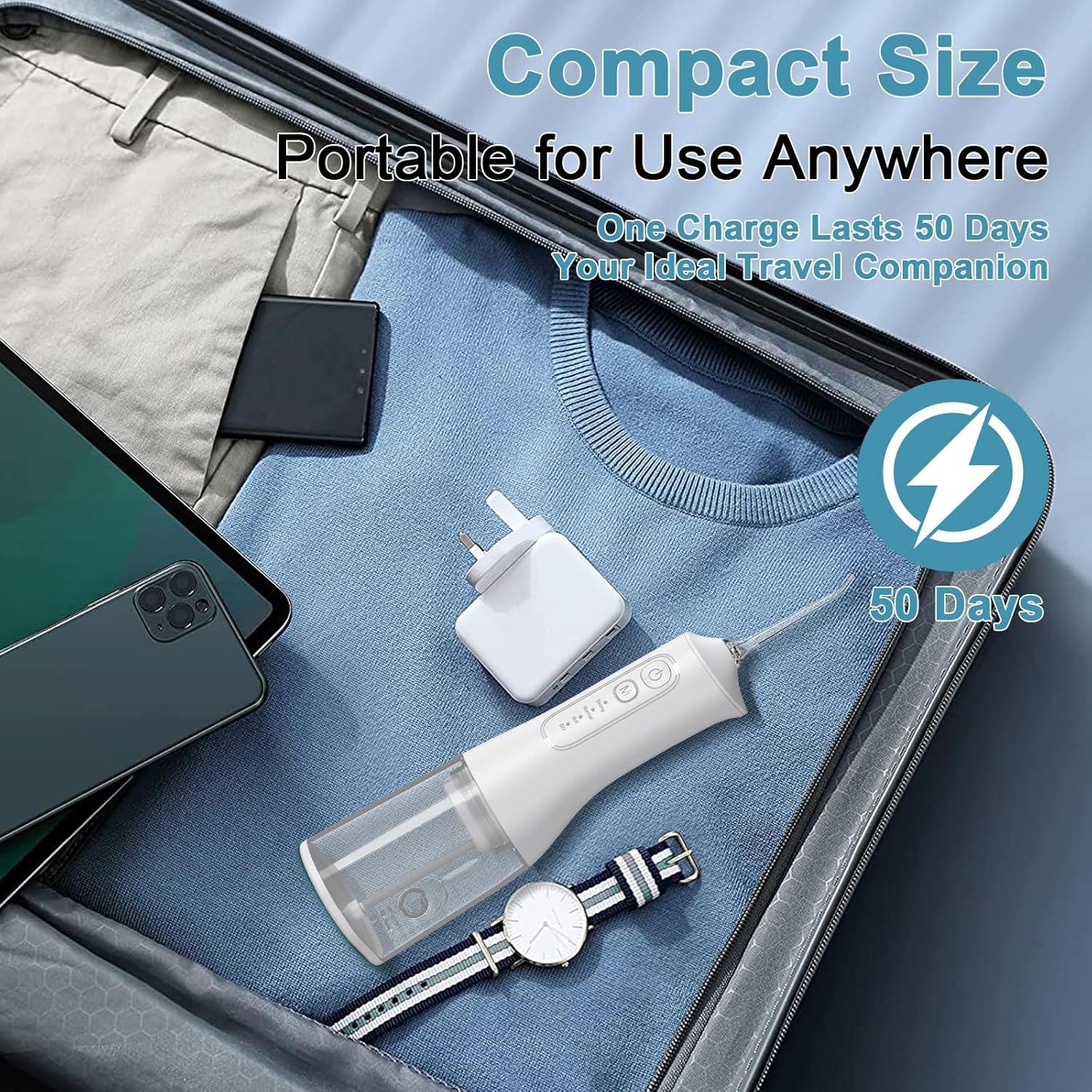 Irrigador Oral Inalámbrico HOOKKI 300ML 4 Modos IPX7 Blanco