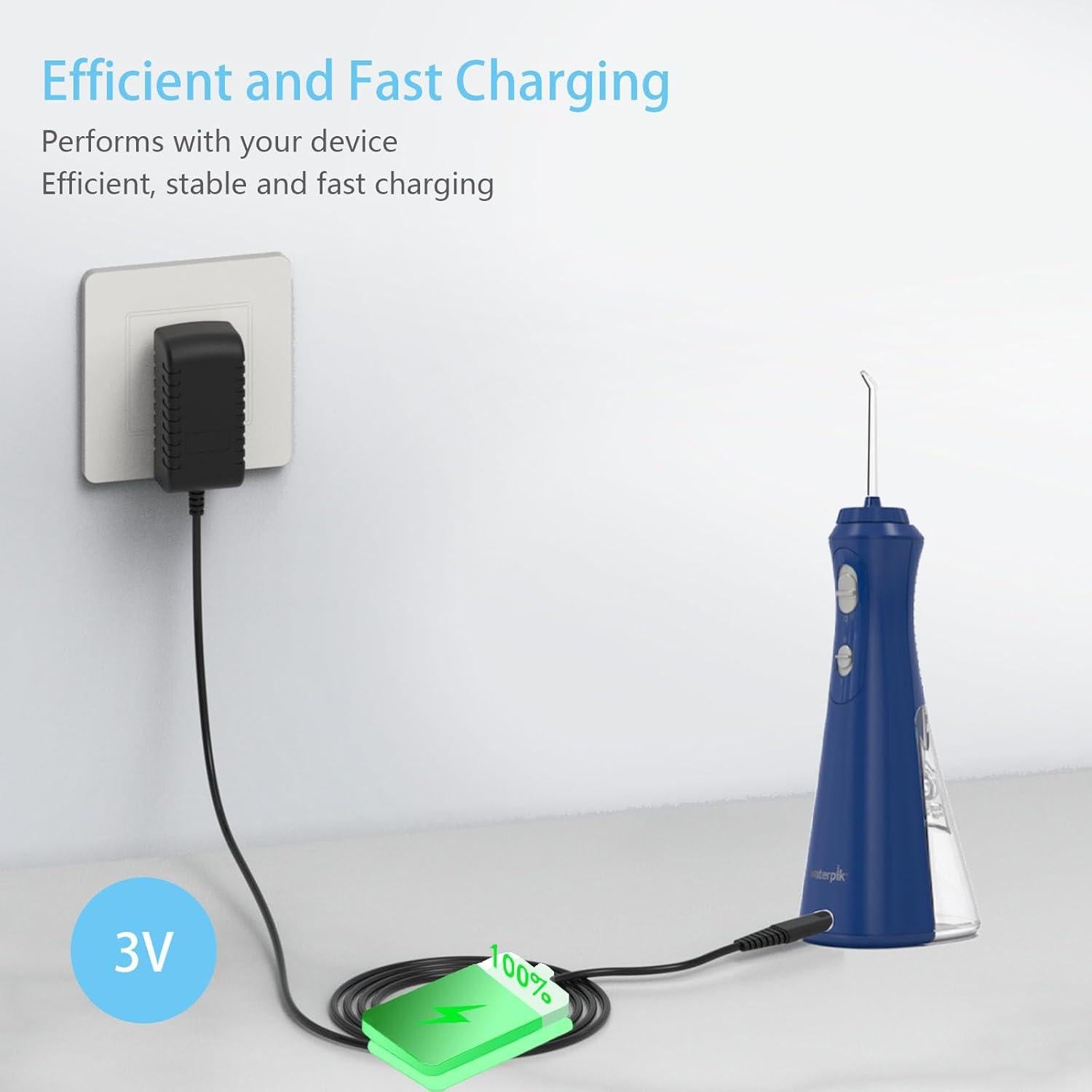 Cargador USB para Waterpik WP360 WP400 3V 5FT Negro