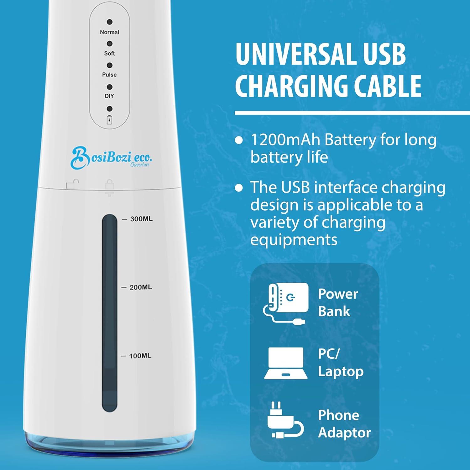 Irrigador Dental Inalámbrico BosiBozi BV-609 300ML IPX7