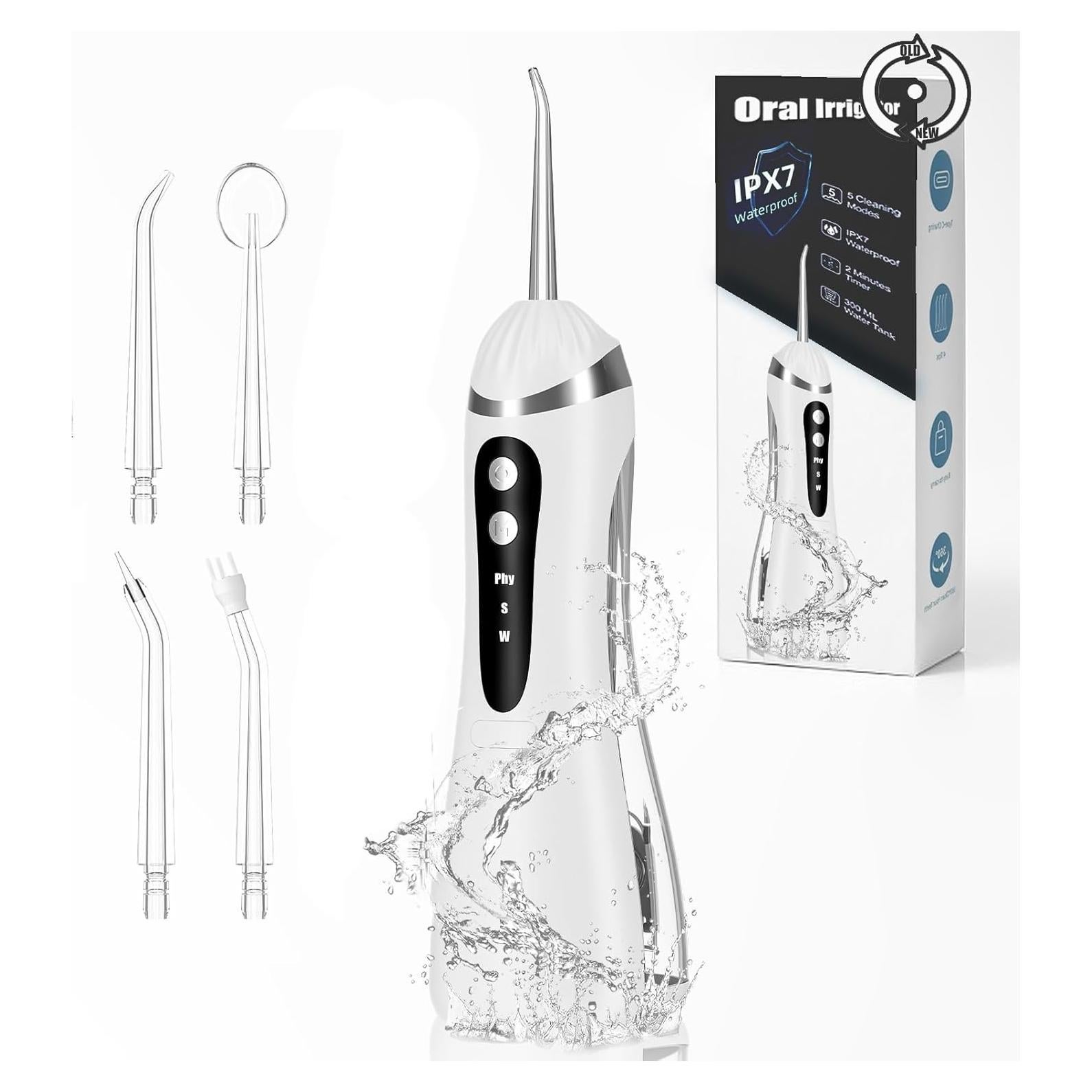 Hilo Dental Inalámbrico ZQ A16 Recargable 300ML 4 Boquillas IPX7
