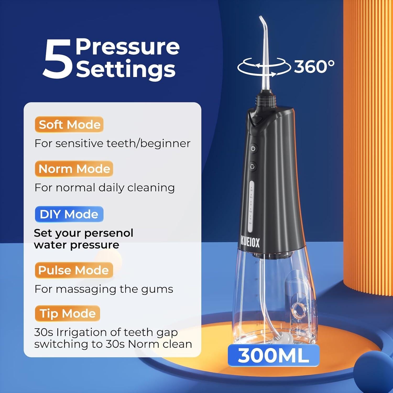 Cepillo de dientes eléctrico KUEIOX CP-01 con irrigador 320ml