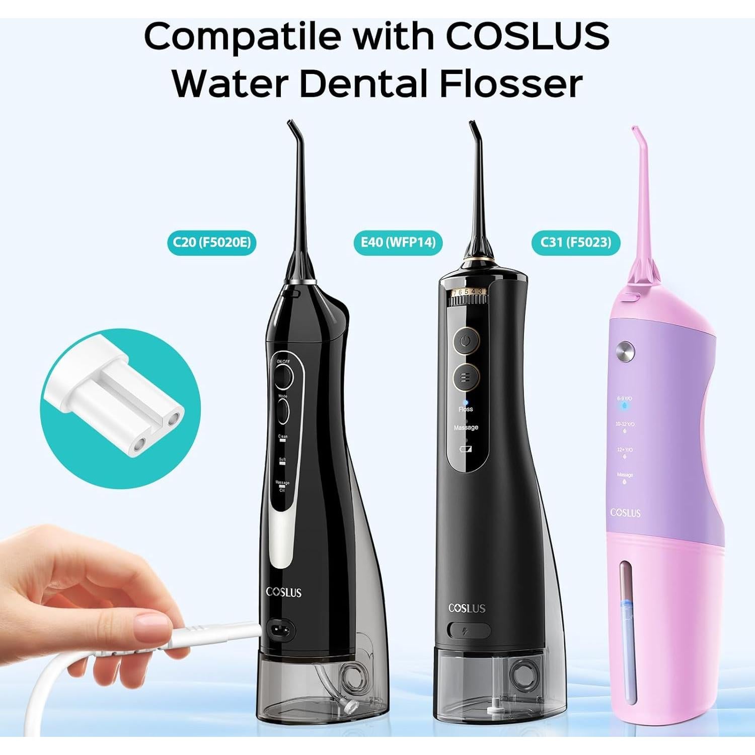 Cargador COSLUS para hilo de agua USB A a Figura-8 120cm