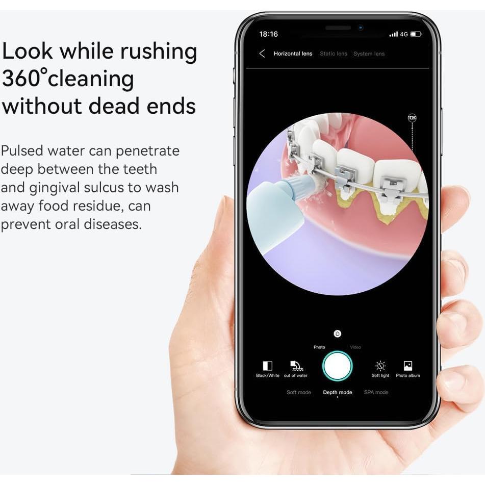 Irrigador Oral Inalámbrico CLEANEZE C3pro con Cámara 5MP 1080P