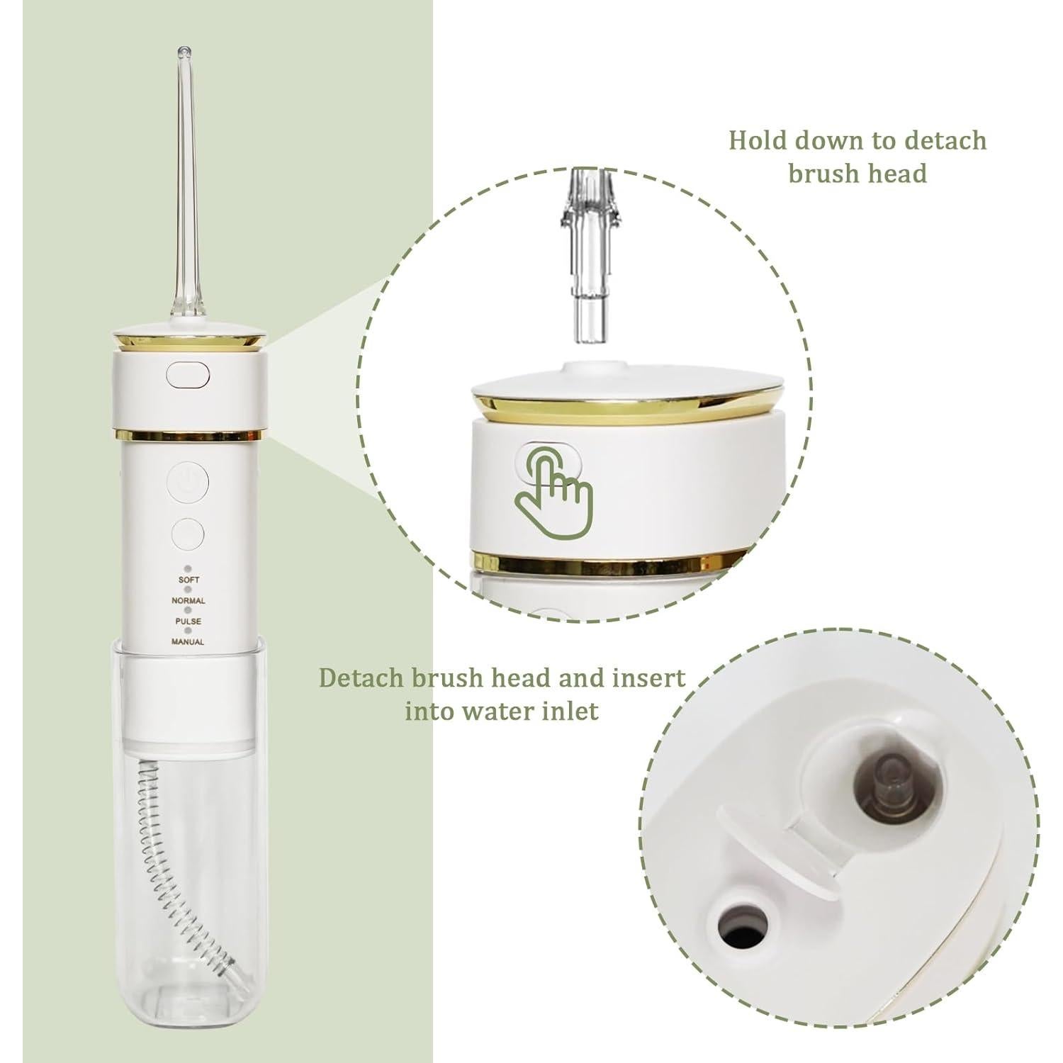 Irrigador Oral Portátil CUXFLS Blanco, Recargable, IPX7, 4 Modos