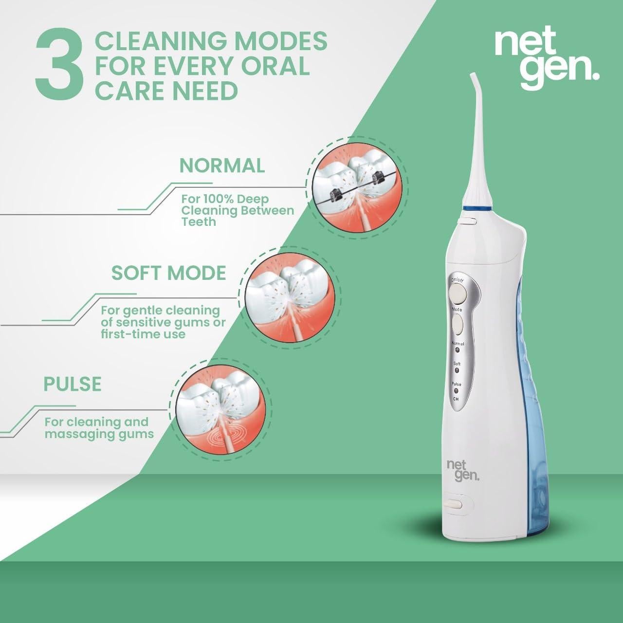 Irrigador Oral Inalámbrico NetGen FC159 con 3 Modos