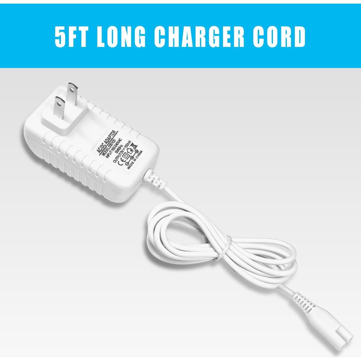 Cargador de Reemplazo Waterpik WP360 WP450 5FT Blanco