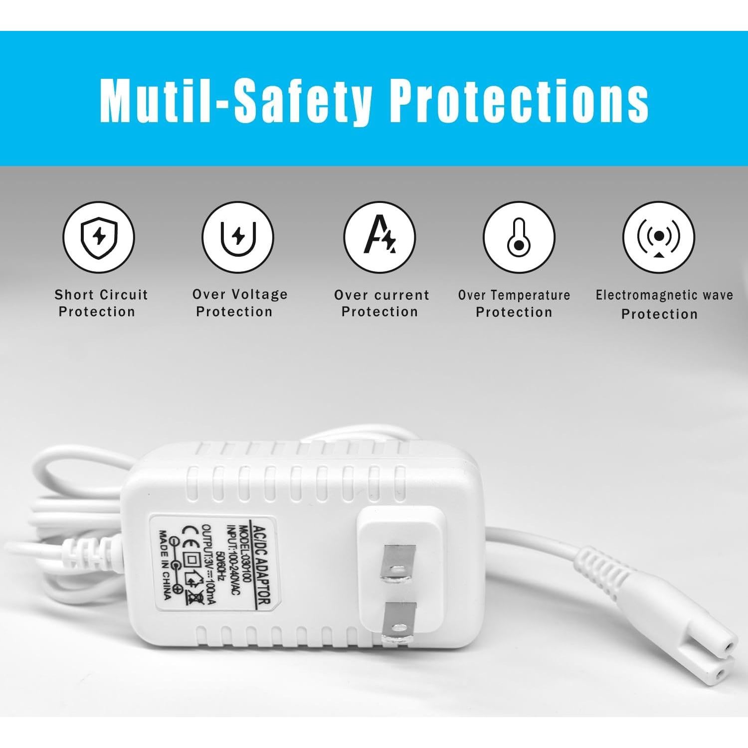 Cargador de Reemplazo Waterpik WP360 WP450 5FT Blanco