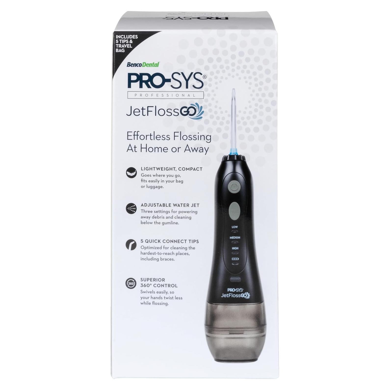 Irrigador Dental Portátil Pro-Sys JetFloss GO Recargable Negro