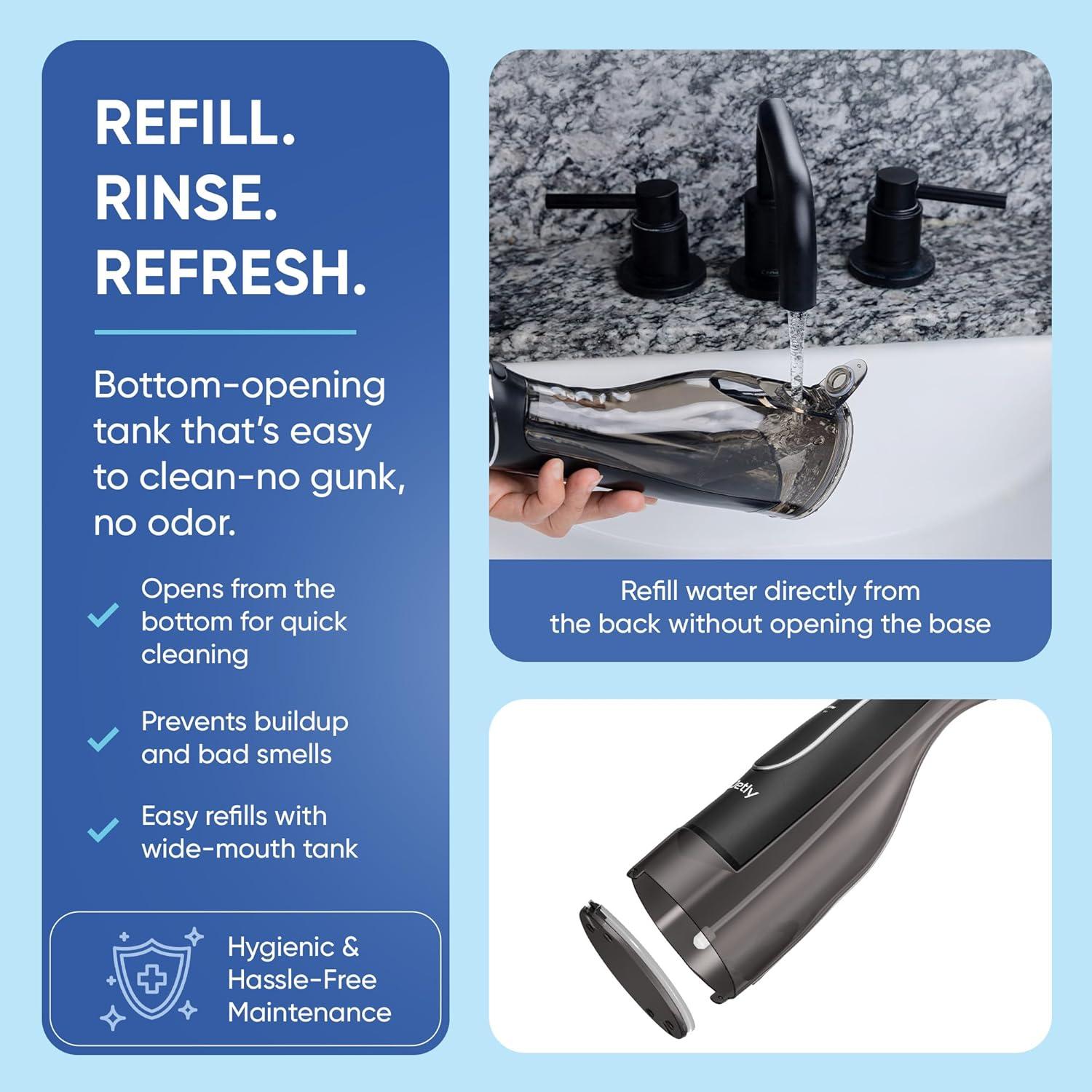 Irrigador Dental Inalámbrico Jetly J101 300ml IPX7 Negro