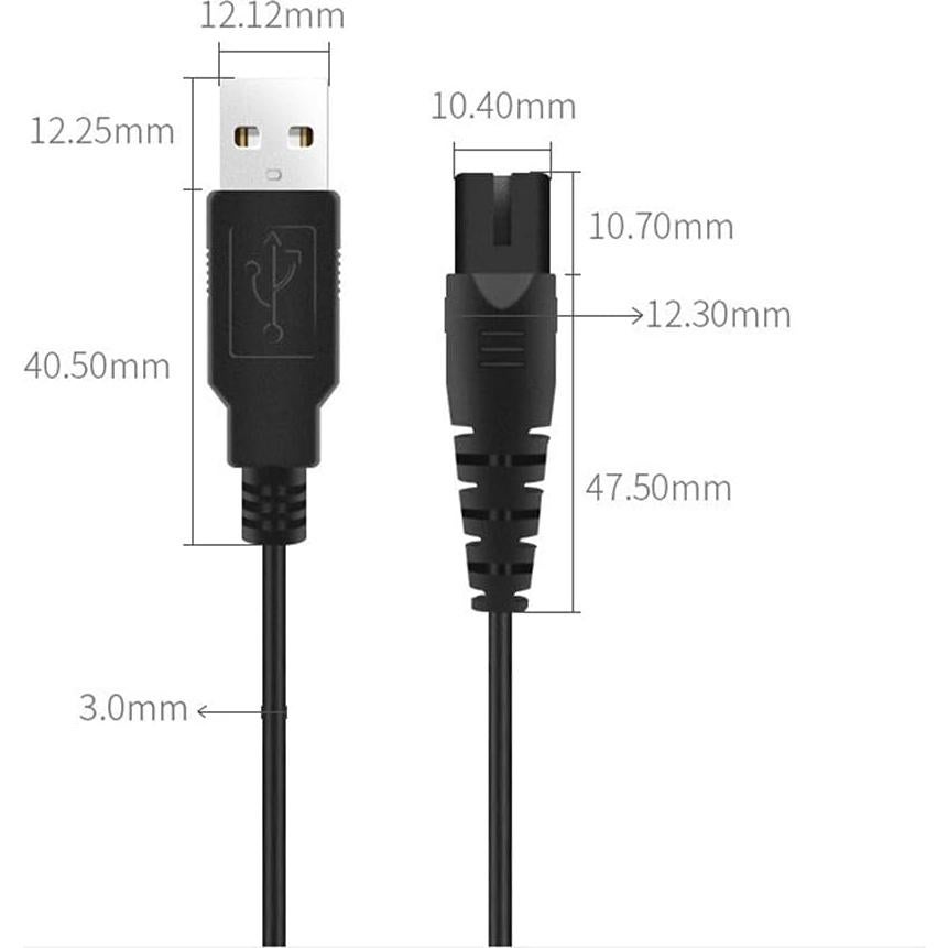 Cable de Carga USB para Irrigador Dental QEJADI Negro 1 Pcs