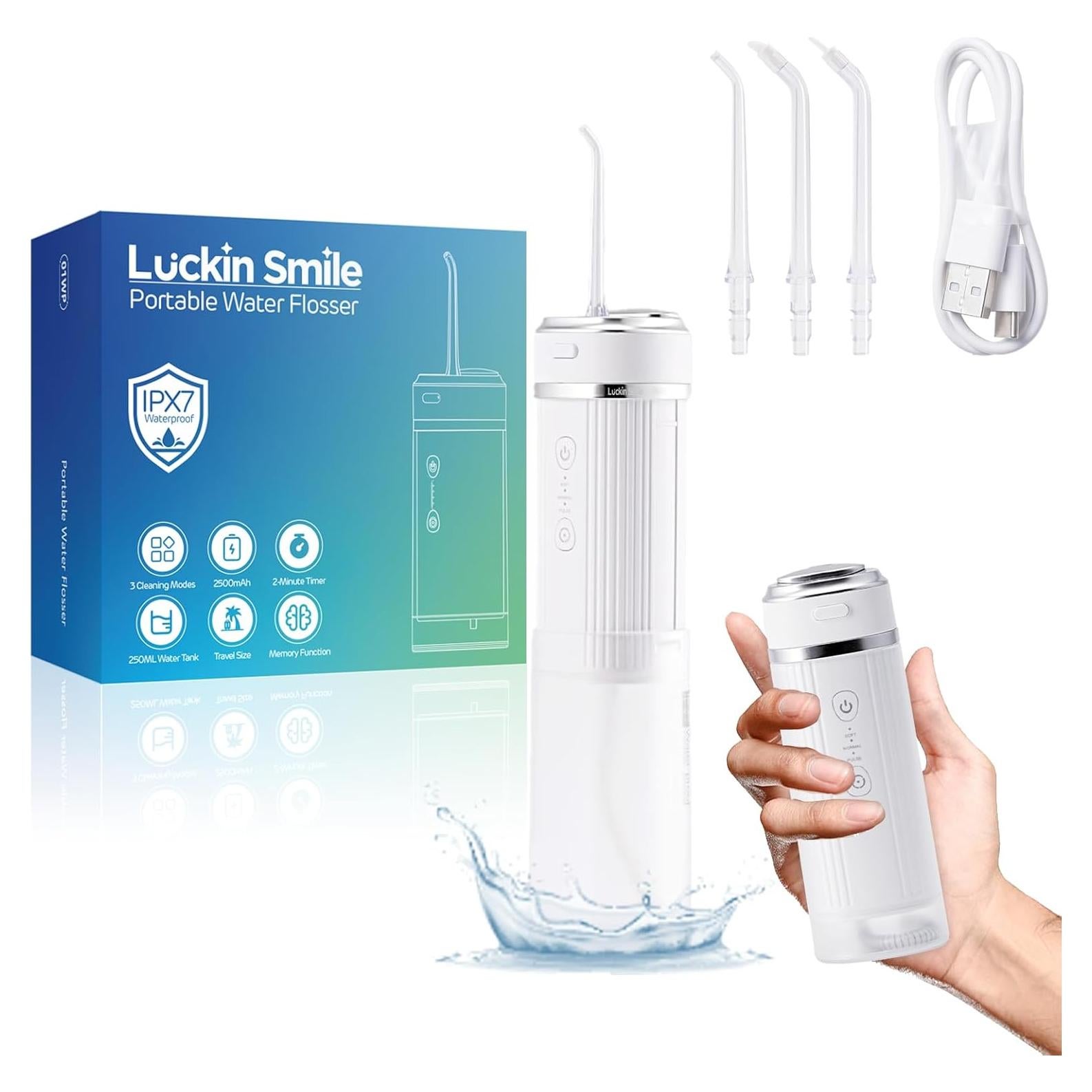 Hidrolimpiador Dental Luckin Smile Inalámbrico 250ml IPX7