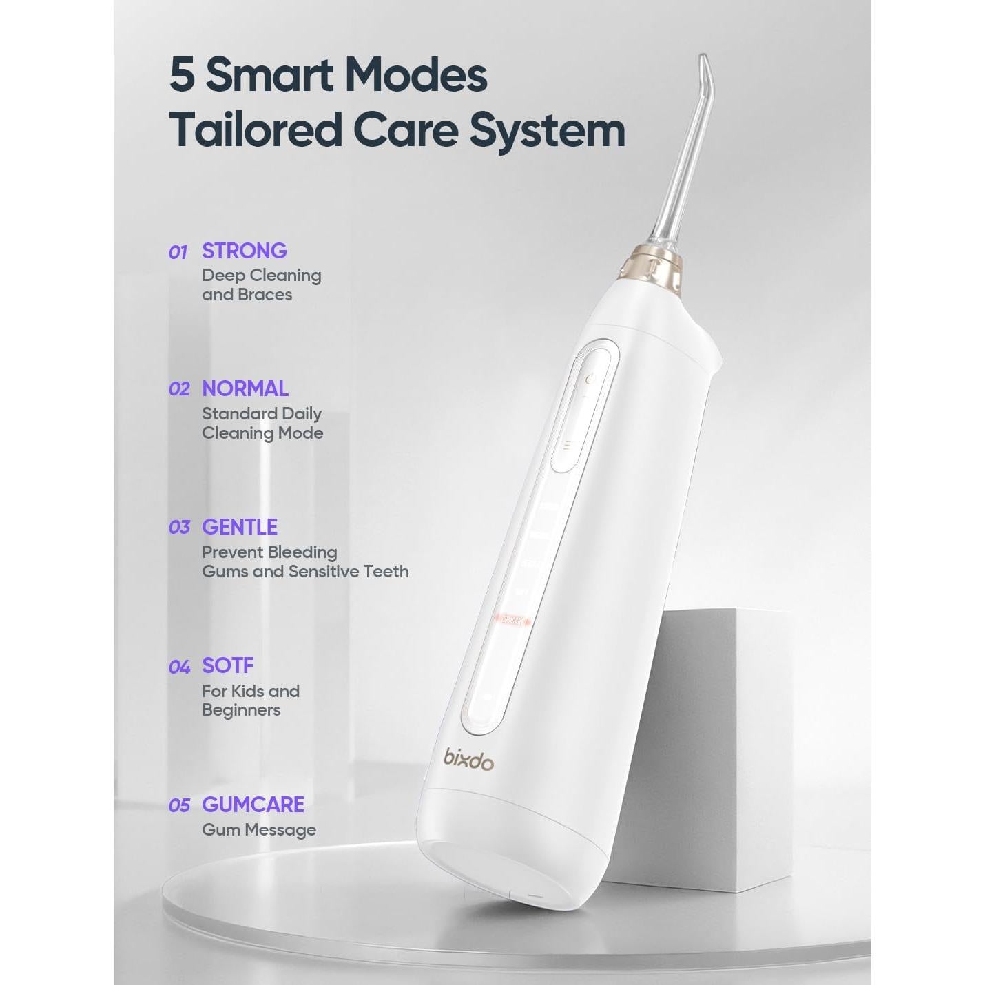 Irrigador Dental Inalámbrico Bixdo P50 - 5 Modos, 180ml