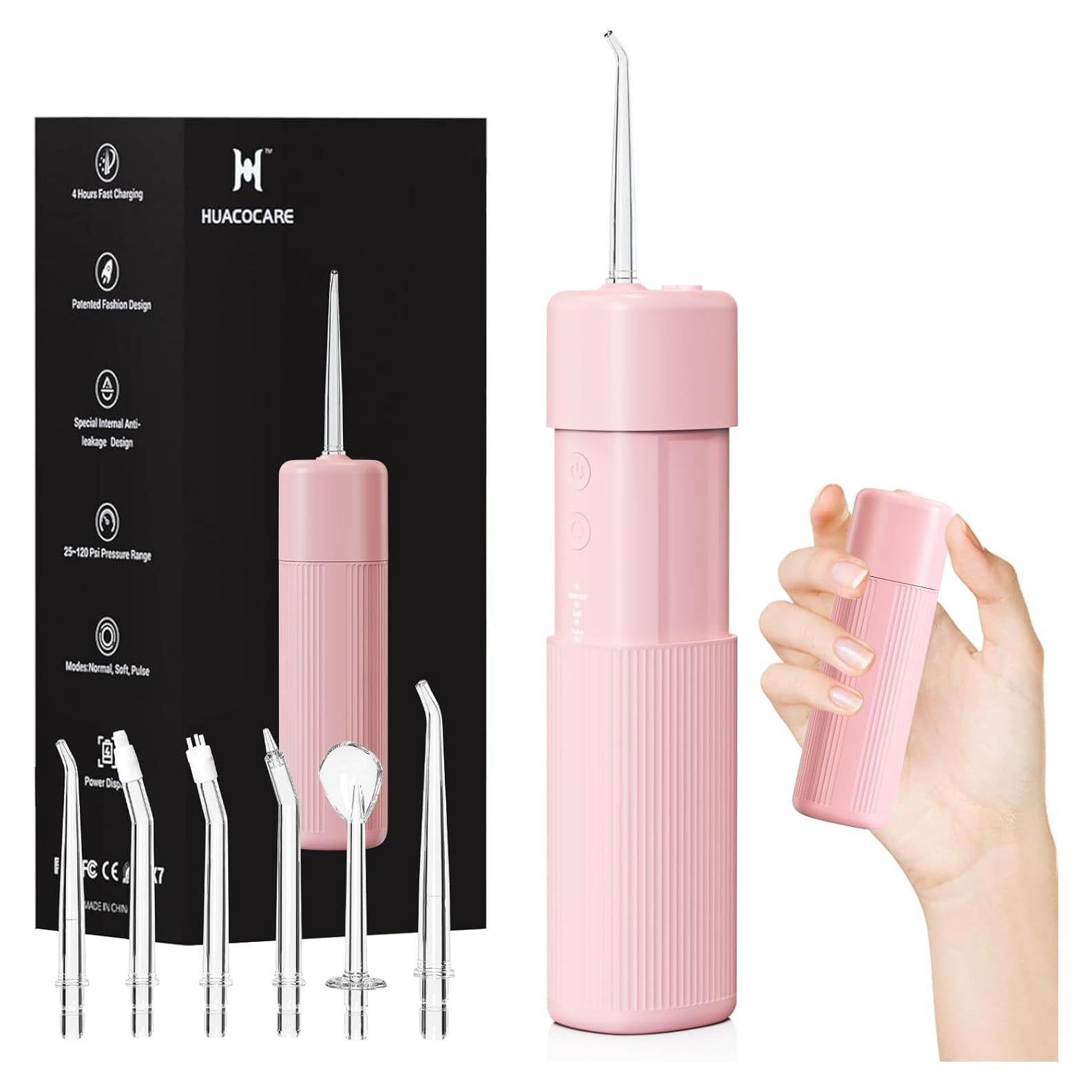 Irrigador Oral Portátil HUACO CARE H400 Rosa 3 Modos IPX7