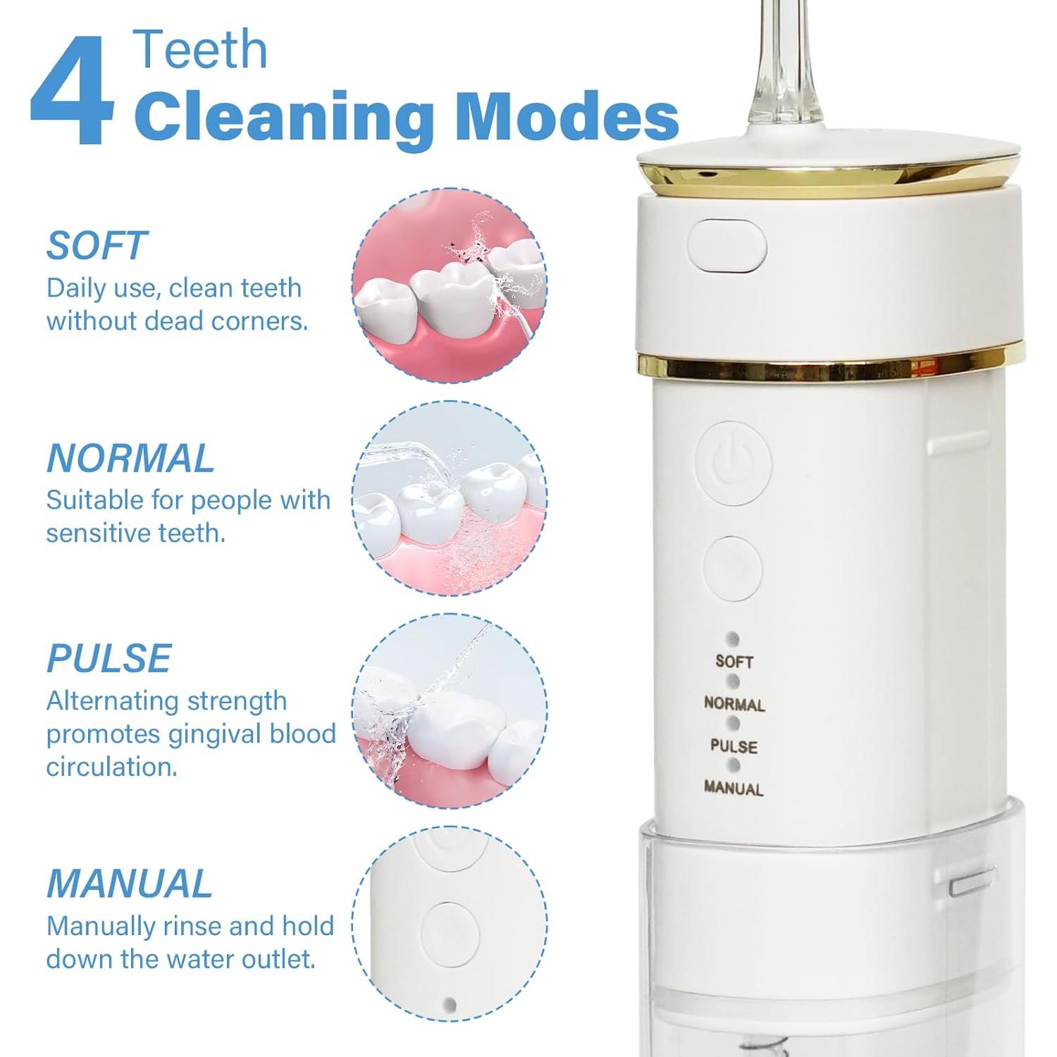 Irrigador Oral Portátil WAAYAA Mini Inalámbrico Recargable IPX7