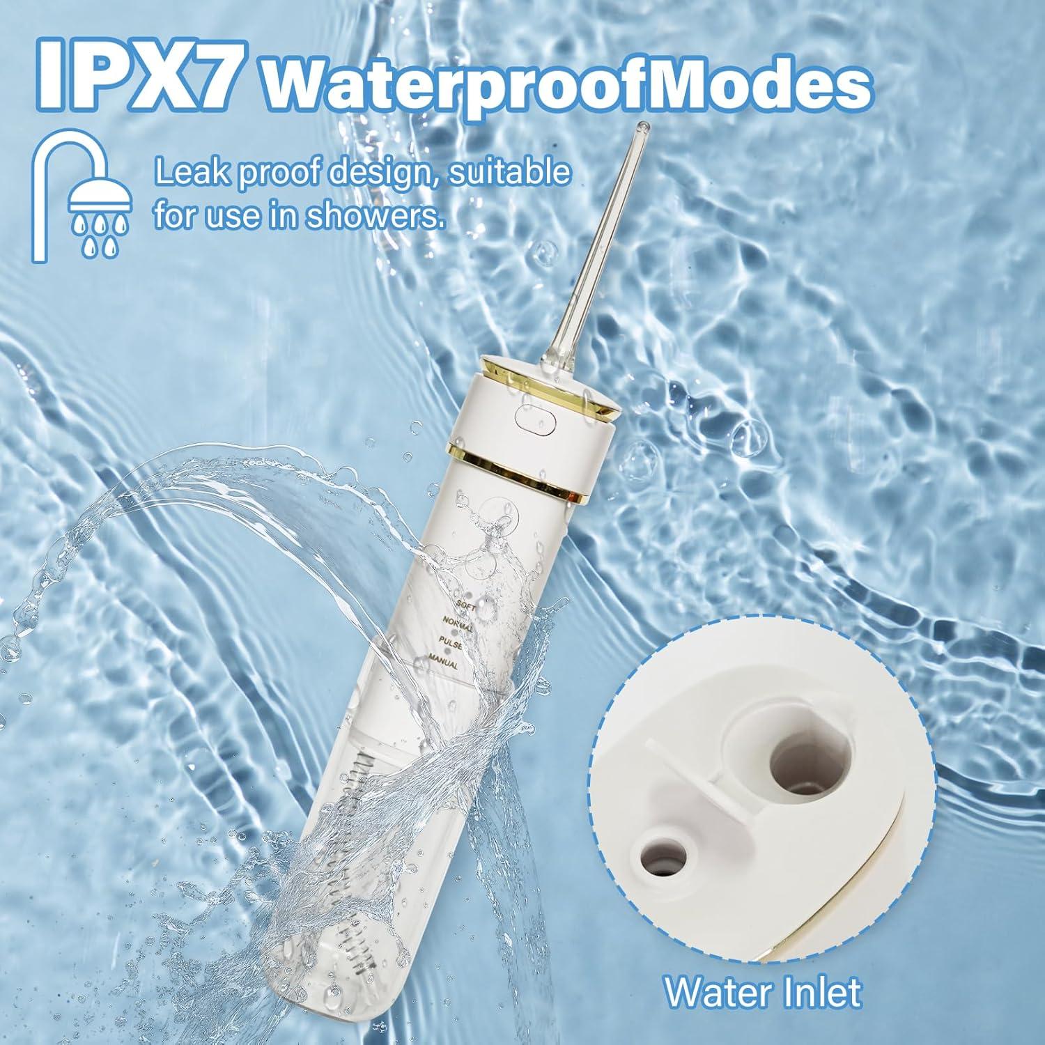 Irrigador Oral Portátil WAAYAA Mini Inalámbrico Recargable IPX7