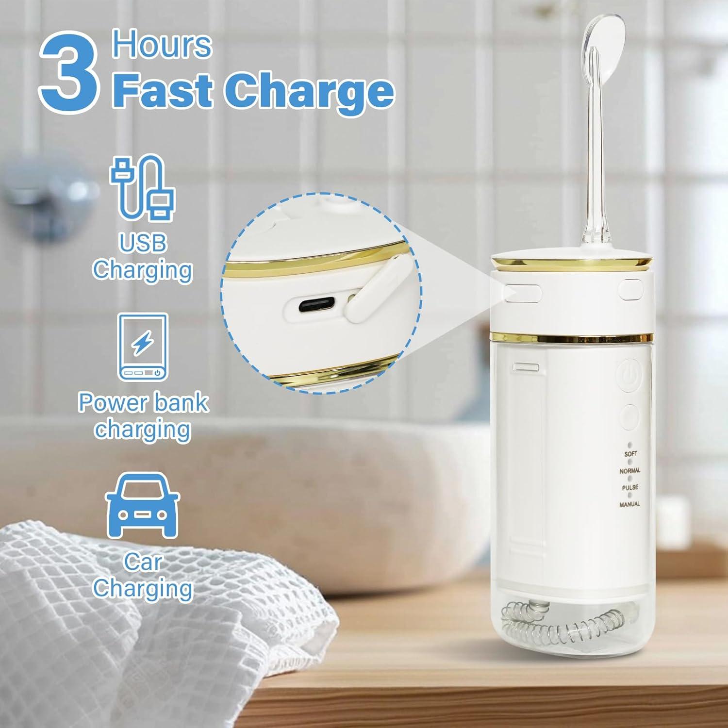 Irrigador Oral Portátil WAAYAA Mini Inalámbrico Recargable IPX7