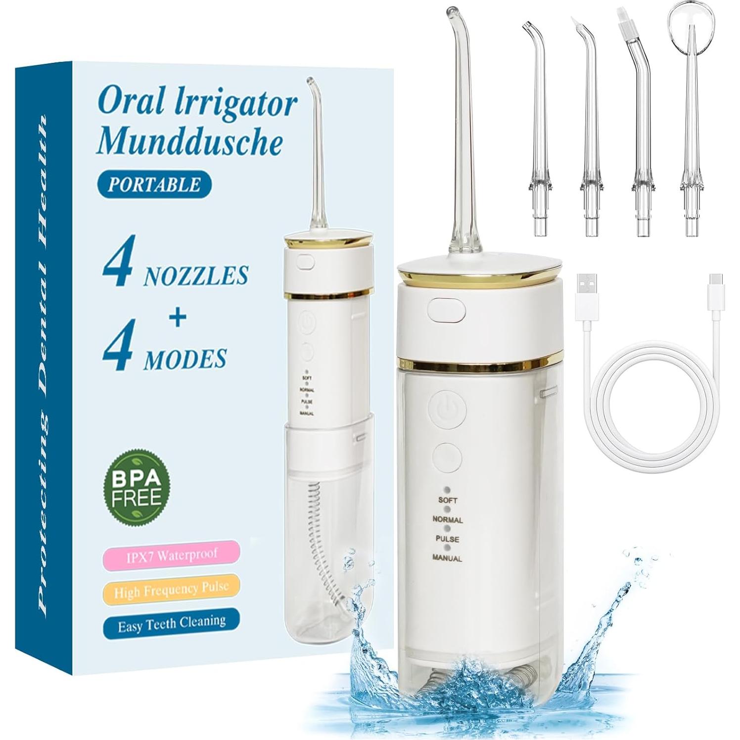 Irrigador Oral Portátil WAAYAA Mini Inalámbrico Recargable IPX7