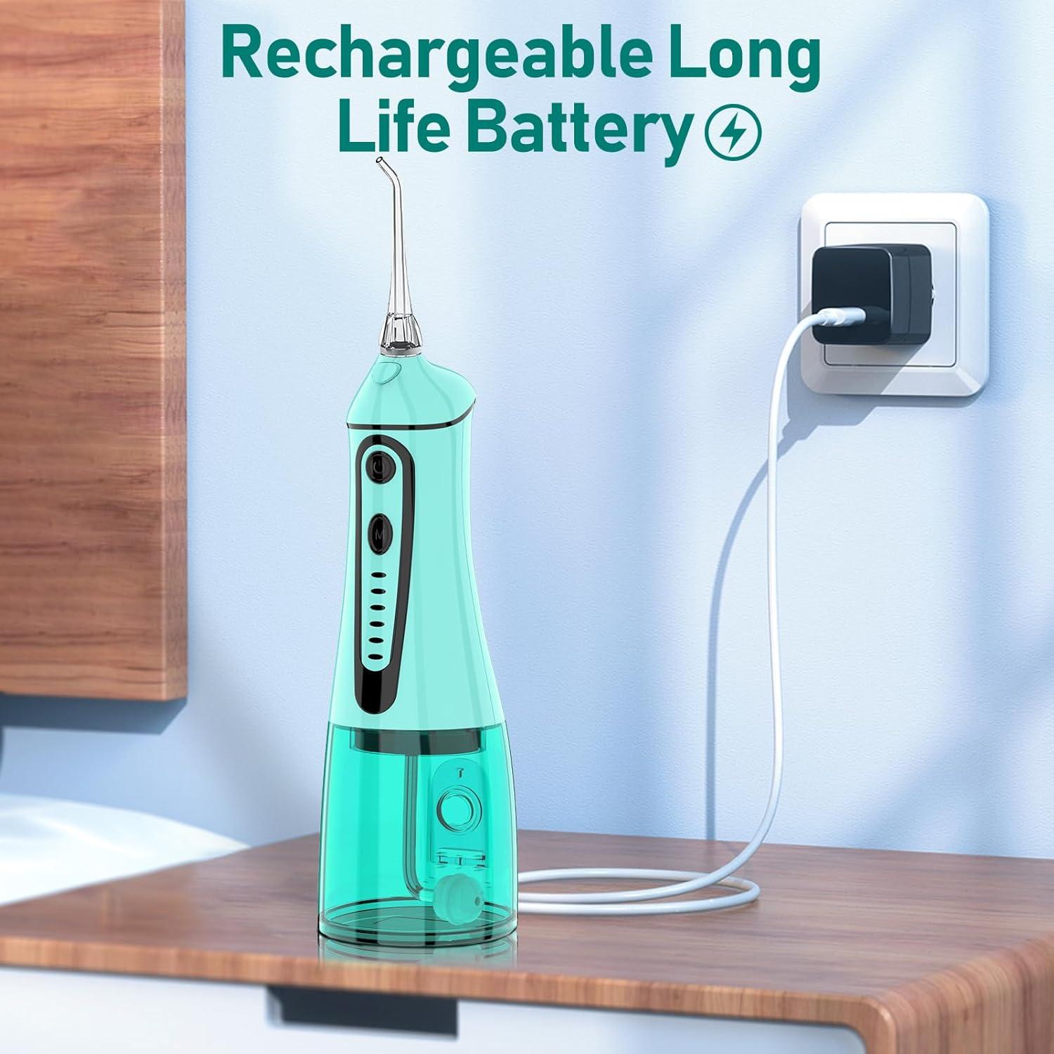 Irrigador Dental Inalámbrico Grinest Verde 7 Modos 320ml