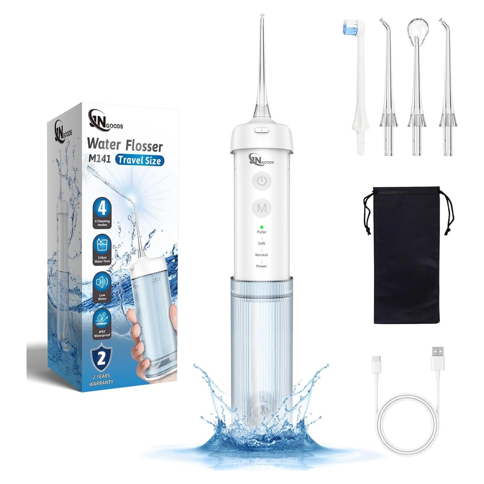 Irrigador Dental Portátil JNGOODS M141, 4 Modos, IPX7