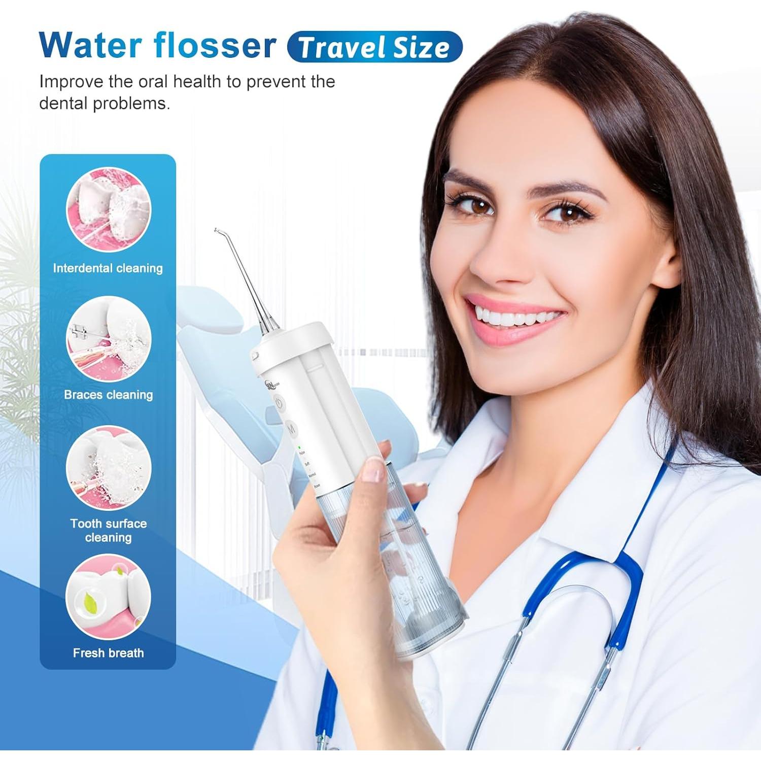 Irrigador Dental Portátil JNGOODS M141, 4 Modos, IPX7