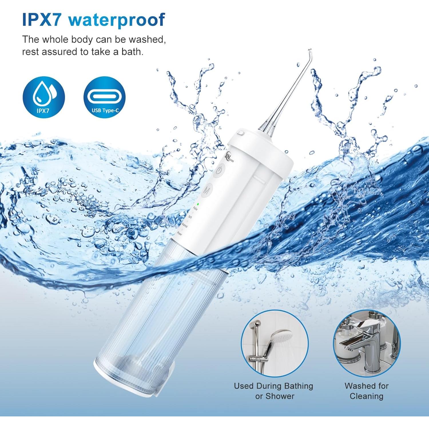 Irrigador Dental Portátil JNGOODS M141, 4 Modos, IPX7