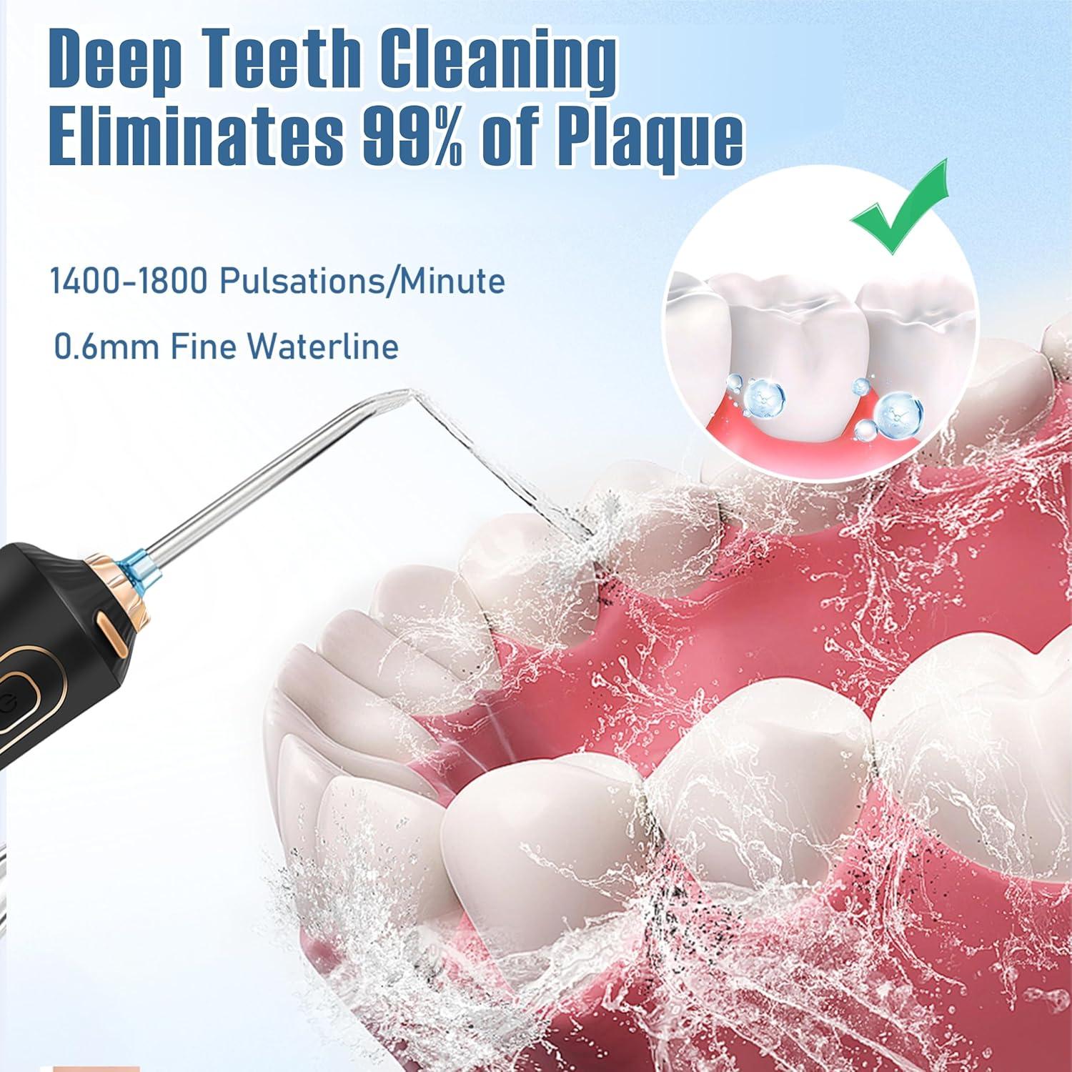 Irrigador Dental Portátil FlashNova - Recargable IPX7, 5 Modos