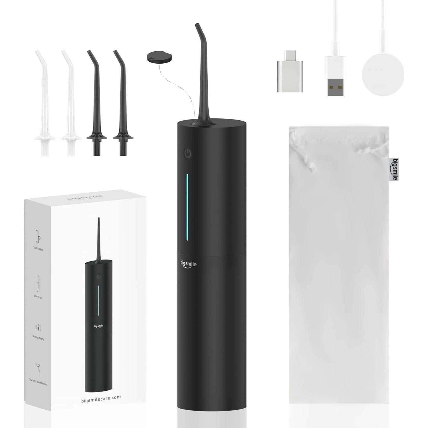 Irrigador Dental Portátil Bigsmile Negro 200ml IPX7 Sin Cable